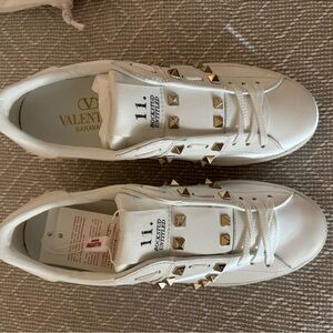 Valentino Garavani White Sneakers with Gold Accents